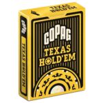 CARTAMUNDI Karty Copag Texas Holdem Gold Jumbo Index Poker Size 100% Plastic kolor czarny