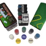 EVERGREEN Zestaw 200 żetonów SUITS do pokera w aluminiowej puszce