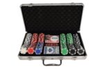 EVERGREEN Zestaw 300 żetonów DICE do pokera w aluminiowej walizce