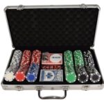 EVERGREEN Zestaw 300 żetonów DICE do pokera w aluminiowej walizce