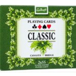 TREFL Karty do brydża Classic 2x55 zielone pudełko