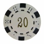 Mona Żeton Dice Nominał 20 Kolor biały