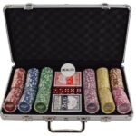 Totalwell Zestaw 300 żetonów do pokera z nominałami Las Vegas +GRATIS książka